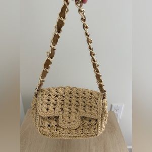 Caterina Bertini raffia shoulder bag